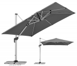 Schneider SET Ampelschirm Monaco 300x300cm Granitgrau + Schutzhülle + Ständer